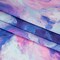 1 Yard Baby Pink Light Blue Periwinkle Painted Roses Silk Charmeuse 53 inch